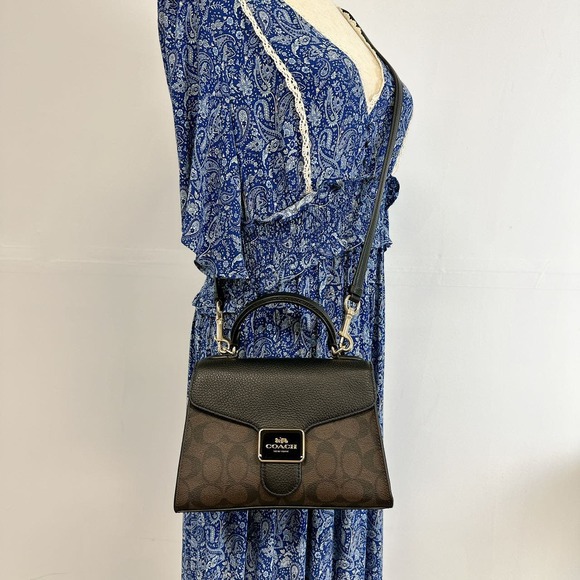 Coach C7226 Pepper Satchel In Signature Canvas IN BROWN BLACK